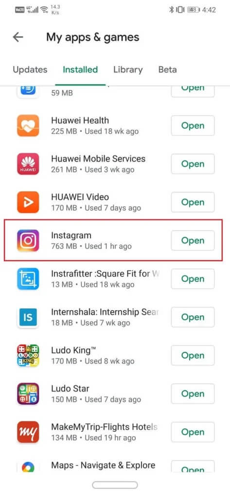 Search-for-Instagram-and-check-if-there-are-any-pending-updates-473x1024-2 9 طرق لإصلاح عدم عمل Instagram على شبكة Wi-Fi