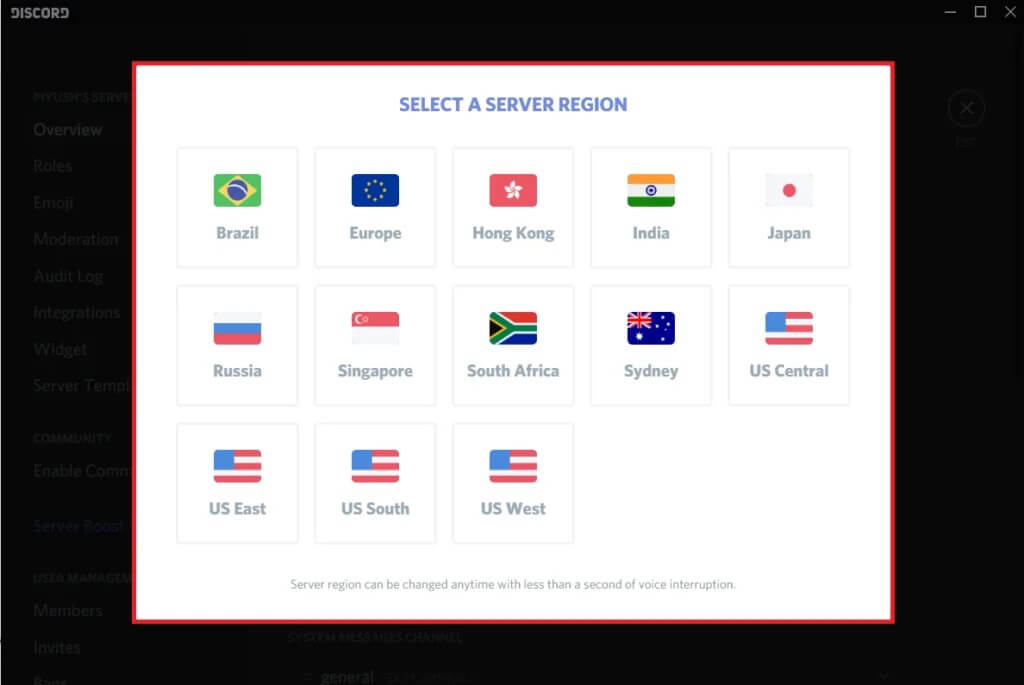 Select-a-different-server-region-from-the-following-list-1024x685-1 إليك طرق لإصلاح لا يمكن سماع الناس على Discord