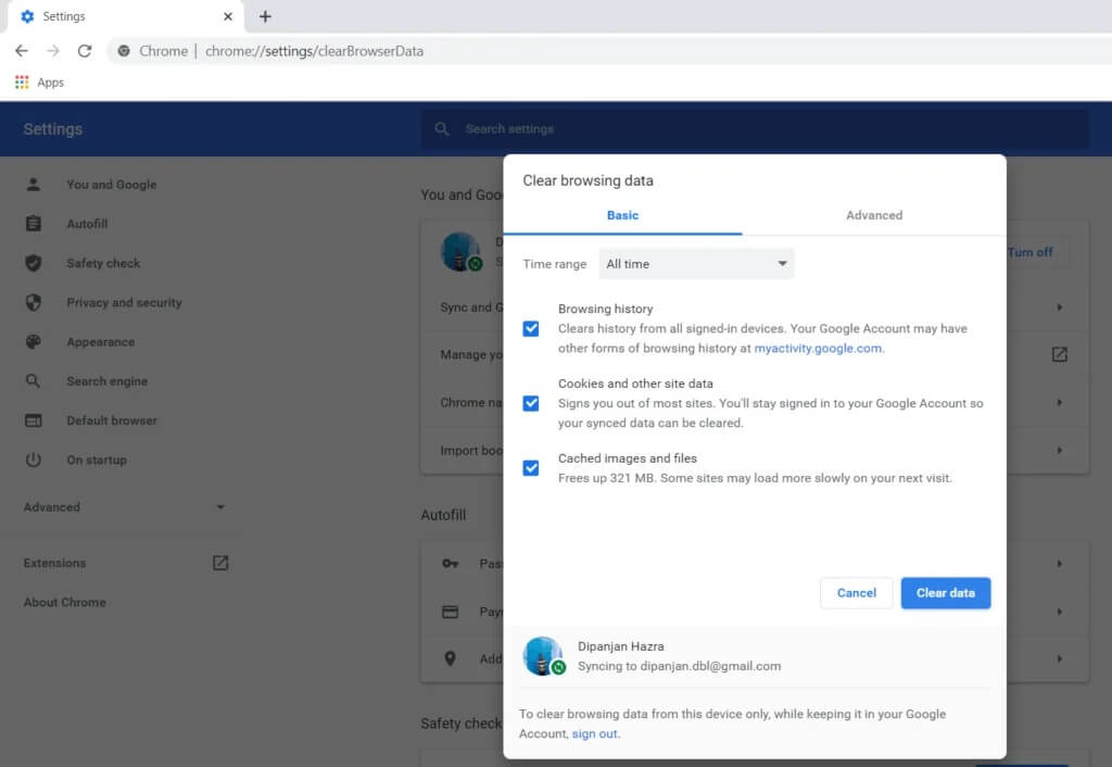 Select-the-All-time-option-and-tap-on-the-Clear-Data-button-1024x706-1 إصلاح صفحة Facebook الرئيسية لا يتم تحميلها بشكل صحيح