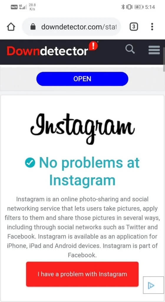 Site-will-now-tell-you-whether-or-not-there-exists-a-problem-with-Instagram-560x1024-1 9 طرق لإصلاح عدم عمل Instagram على شبكة Wi-Fi