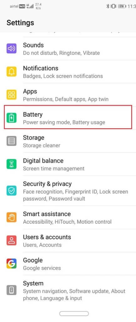 Tap-on-the-Battery-and-Performance-option-434x1024-2 8 طرق لإصلاح عدم تشغيل Wifi على هاتف Android