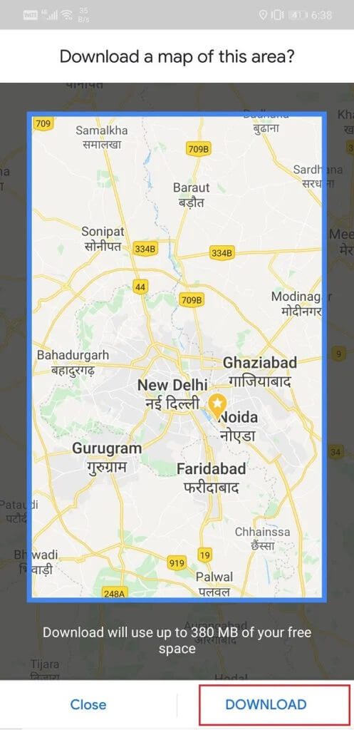 Tap-on-the-Download-button-to-confirm-it-497x1024-1 لا انترنت؟ إليك كيفية استخدام Google Maps في وضع عدم الاتصال
