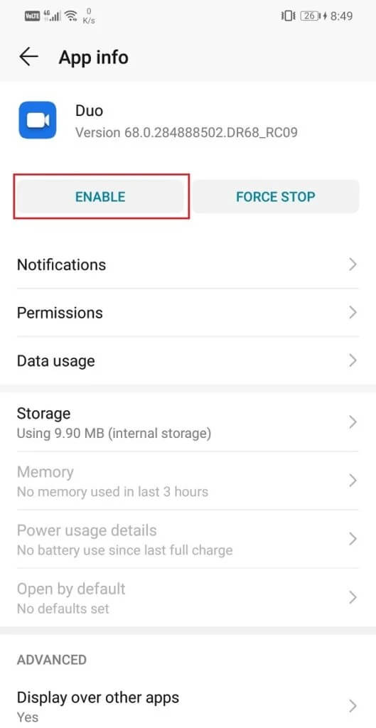 Tap-on-the-Enable-button-and-the-app-icon-will-be-restored-529x1024-1 كيفية استعادة أيقونات التطبيقات المحذوفة على Android