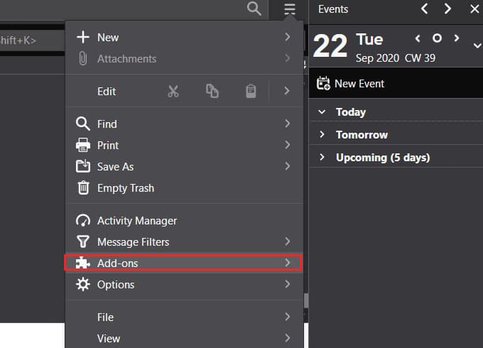 Thunderbird-Add-Ons-Windows كيفية قفل جهاز الكمبيوتر Windows 10 عن بُعد من أي مكان