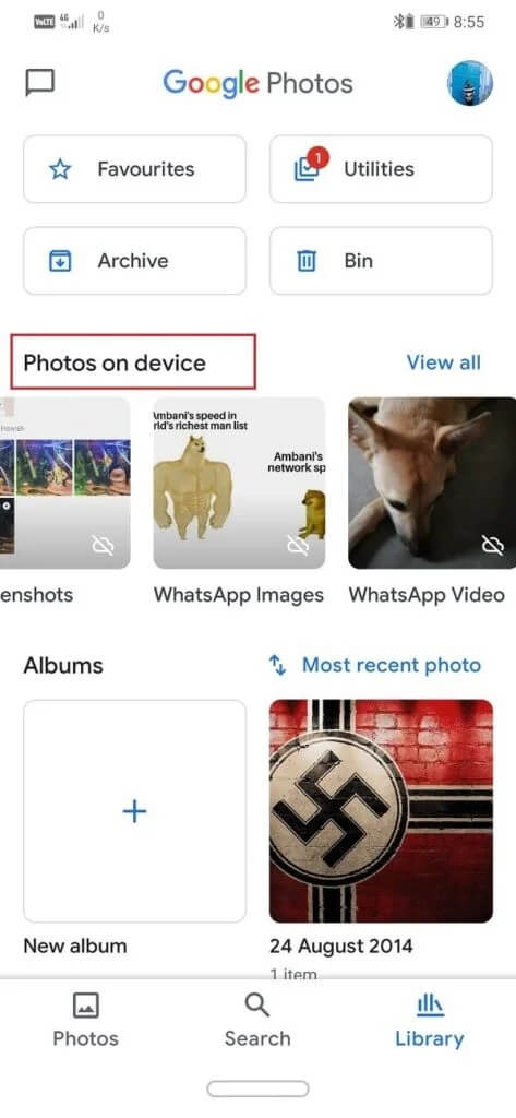 Under-the-Photos-on-Device-tab-you-can-find-the-various-folders-473x1024-1 10 طرق لإصلاح Google Photos لا تقوم بالنسخ الاحتياطي