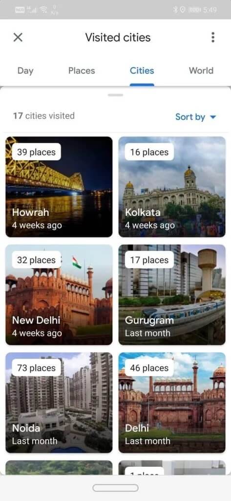 كيفية عرض سجل المواقع في Google Maps - %categories