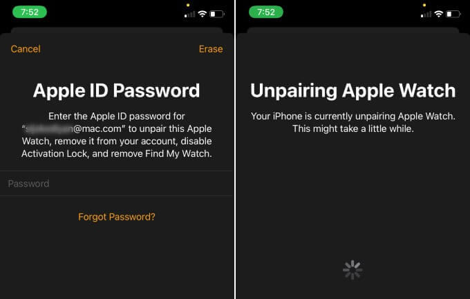 Unpair-Apple-Watch-iPhone كيفية إجبار Apple Watch على المزامنة مع iPhone