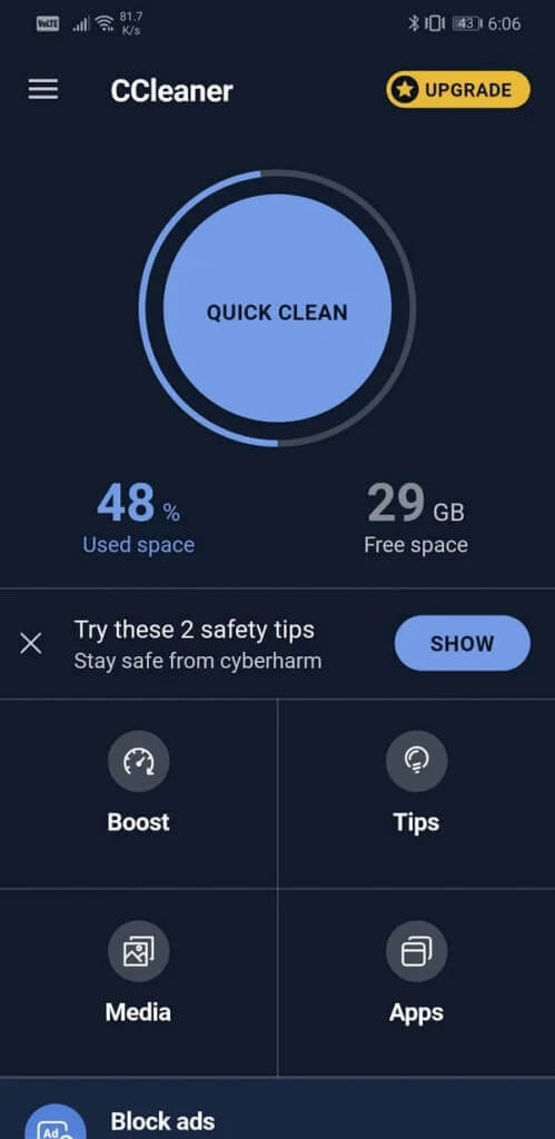 Use-the-app-to-scan-your-device-for-junk-files-unused-apps-499x1024-1 8 طرق لإصلاح عدم تشغيل Wifi على هاتف Android