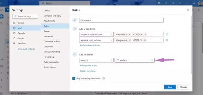 كيفية أرشفة رسائل البريد الإلكتروني تلقائيًا في Outlook - %categories