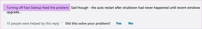 fix-windows-10-pc-automatically-restarting-after-shutdown-feedback_935adec67b324b146ff212ec4c69054f أفضل 4 طرق لإصلاح إعادة التشغيل التلقائي بعد إيقاف التشغيل لجهاز الكمبيوتر Windows 10