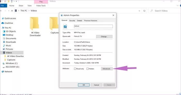 go-to-advanced_935adec67b324b146ff212ec4c69054f دليل لحماية المجلدات بكلمة مرور في Windows 10