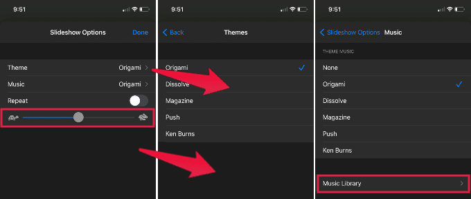 iPhone-Slideshow-Options كيفية عرض صور iPhone على شاشة التلفزيون