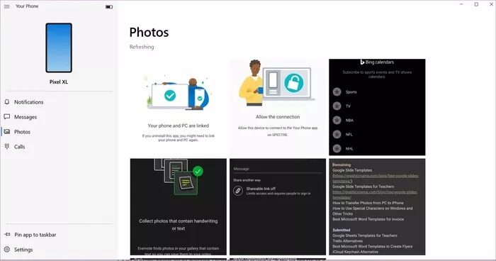 photos-tab_935adec67b324b146ff212ec4c69054f دليل كامل لإعداد واستخدام Microsoft Your Phone