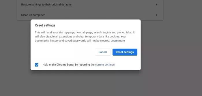 reset-chrome-settings_2020-09-30-164123_935adec67b324b146ff212ec4c69054f أفضل 9 طرق لإصلاح خطأ Chrome لا يمكن الوصول إلى هذا الموقع