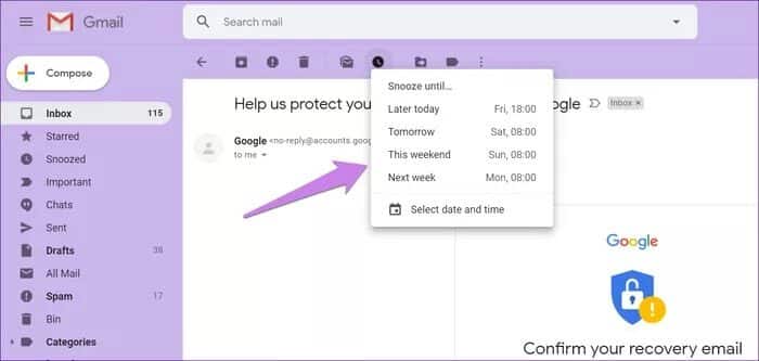 snooze-in-gmail-enable-disable-5_935adec67b324b146ff212ec4c69054f ما هي الغفوة Snooze في Gmail وكيفية تشغيلها أو إيقافها