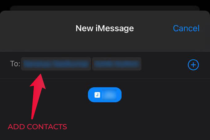 Add-Contacts-to-New-Conversation-in-iMessage كيفية إجراء محادثة جماعية على iMessage من iPhone