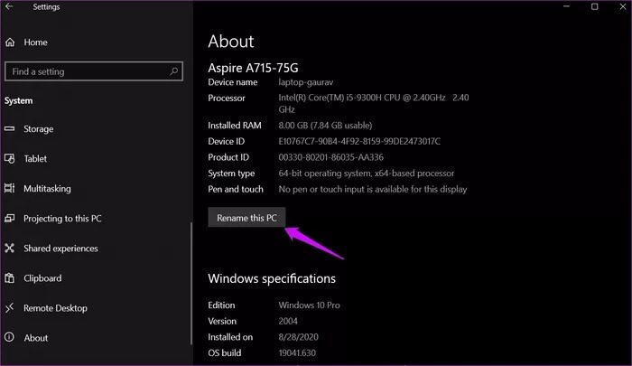 Change-Computer-Name-in-Windows-10-1_935adec67b324b146ff212ec4c69054f أفضل 4 طرق لتغيير اسم الكمبيوتر في Windows 10