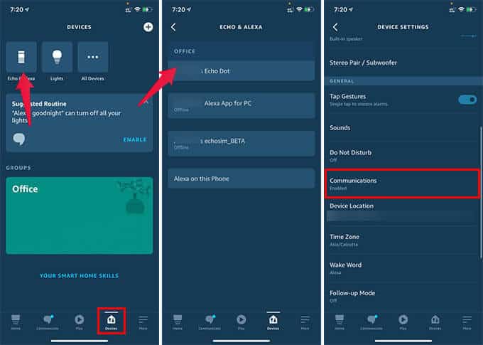 Communication-Settings-in-Amazon-Alexa كيفية استخدام Alexa كجهاز اتصال داخلي لمنزلك