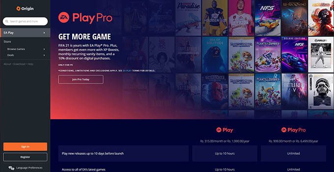 EA-Origins-Interface Origin مقابل  Steam مقابل Epic: اختيار أفضل مشغل للألعاب على الكمبيوتر