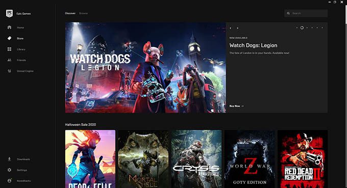 Epic-Games-Interface Origin مقابل  Steam مقابل Epic: اختيار أفضل مشغل للألعاب على الكمبيوتر