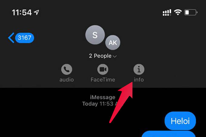 Go-to-iMessage-Group-Info-on-iPhone كيفية إجراء محادثة جماعية على iMessage من iPhone