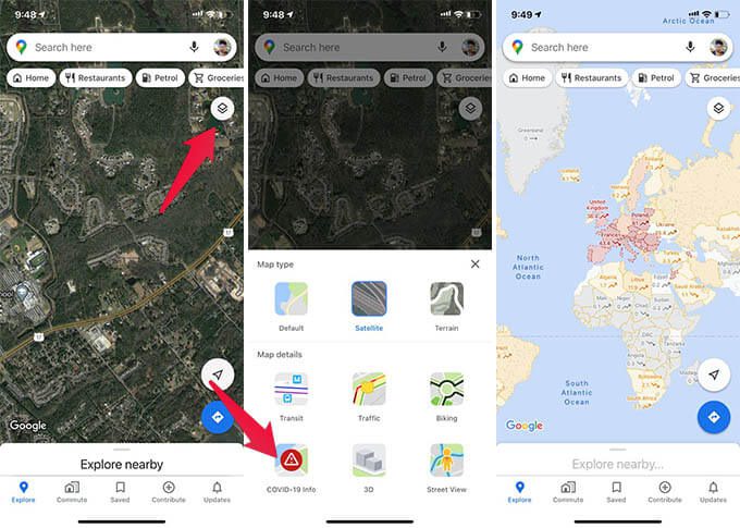 Google-Maps-COVID-19-Info كيفية الحصول على حالة COVID-19 لمكان ما على Google Maps قبل السفر