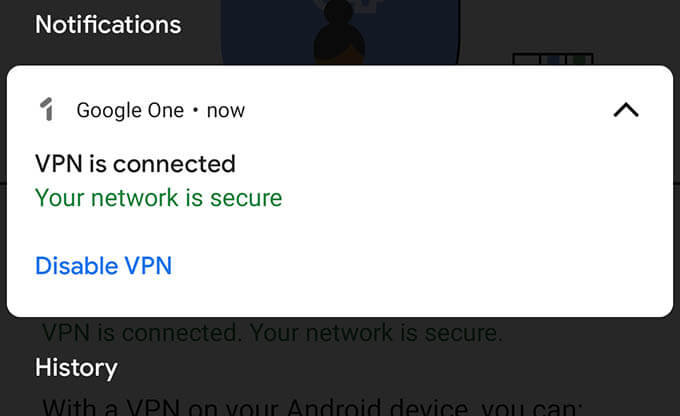 Google-VPN-Connected-Notification كيفية إعداد Google VPN على Android