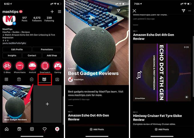 Instagram-Guide-on-MashTips-Instagram كيفية تجميع منشوراتك على Instagram باستخدام دليل Instagram