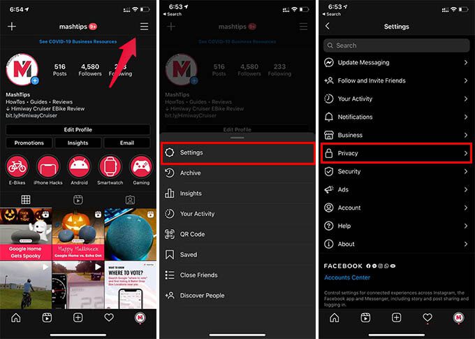 Instagram-Privacy-Settings-on-iPhone-and-Android كيفية منع الغرباء من إضافتك إلى مجموعات Instagram