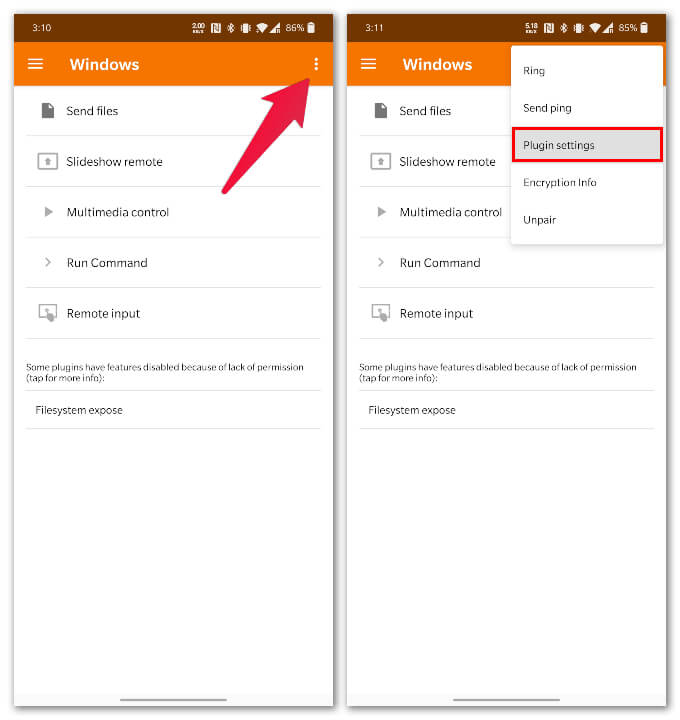 KDE-Connect-Android-Settings كيفية نسخ النص والرموز التعبيرية وعنوان URL من Android إلى جهاز الكمبيوتر
