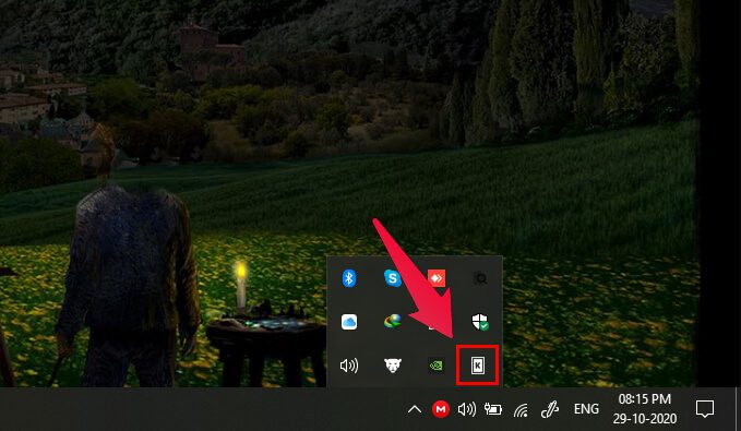 KDE-Connect-System-Tray-Icon-Windows كيفية نسخ النص والرموز التعبيرية وعنوان URL من Android إلى جهاز الكمبيوتر