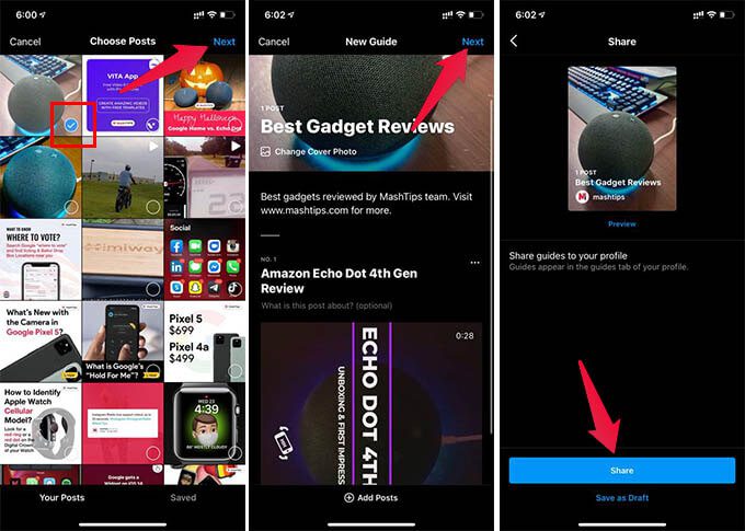 Publish-New-Instagram-Guide كيفية تجميع منشوراتك على Instagram باستخدام دليل Instagram
