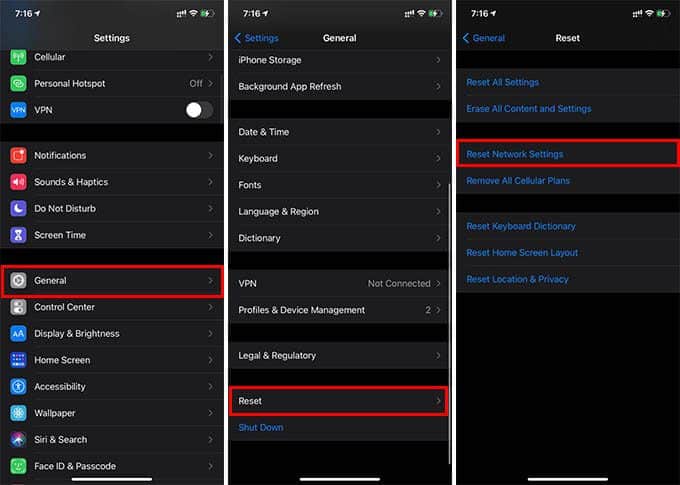 Reset-Network-Settings-on-iPhone كيفية إصلاح iPhone غير متصل بشبكة WiFi