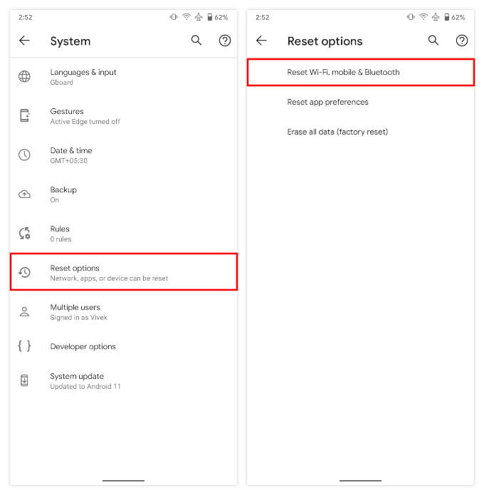 Rest-Network-Settings-Pixel كيفية إعادة ضبط إعدادات الشبكة على Google Pixel