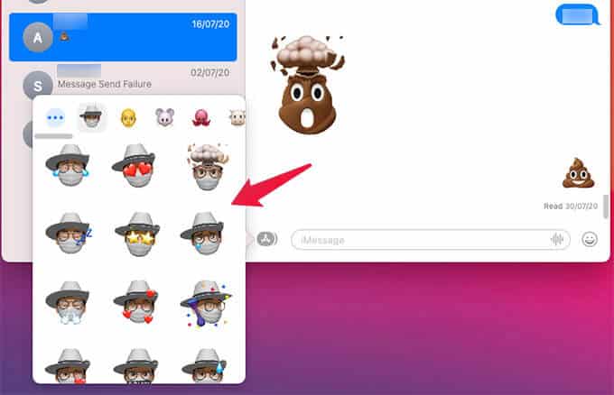 Send-Memoji-Stickers-on-iMessage-on-Mac كيفية الحصول على ملصقات Memoji وإنشائها على جهاز Mac