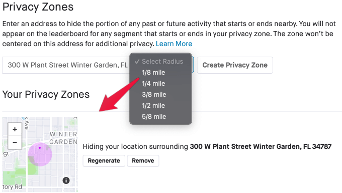 Strava-Privacy-Zone-Set كيفية إخفاء موقع البدء والانتهاء لأنشطة Strava الخاصة بك
