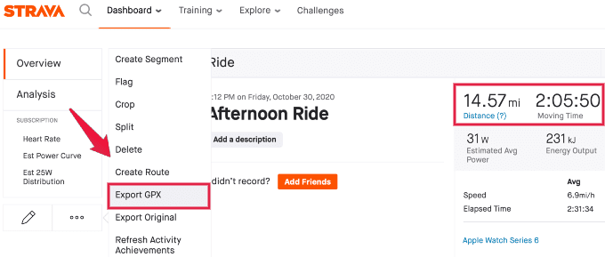 Strava-Ride-First-Activity كيفية دمج أنشطة Strava