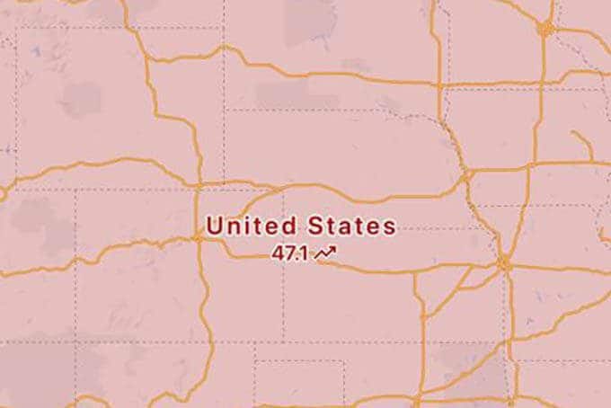 United-States-Covid-Status-in-Google-Maps كيفية الحصول على حالة COVID-19 لمكان ما على Google Maps قبل السفر