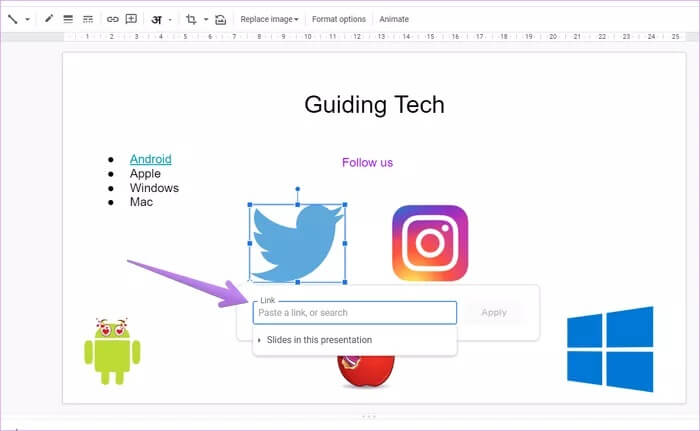 add-links-to-google-slides-23_935adec67b324b146ff212ec4c69054f دليل كامل لإضافة الارتباطات التشعبية في Google Slides على الهاتف المحمول والكمبيوتر