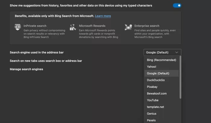 change-google-search-engire_935adec67b324b146ff212ec4c69054f أفضل 7 طرق لإصلاح تعطل Microsoft Edge على Windows 10