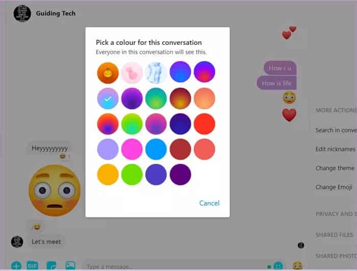 دليل لتغيير لون سمة الدردشة في Facebook Messenger - %categories
