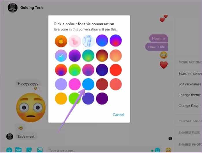 change-messenger-theme-color-3_935adec67b324b146ff212ec4c69054f دليل لتغيير لون سمة الدردشة في Facebook Messenger