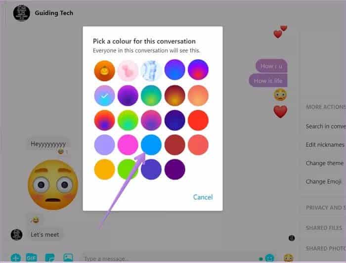 دليل لتغيير لون سمة الدردشة في Facebook Messenger - %categories