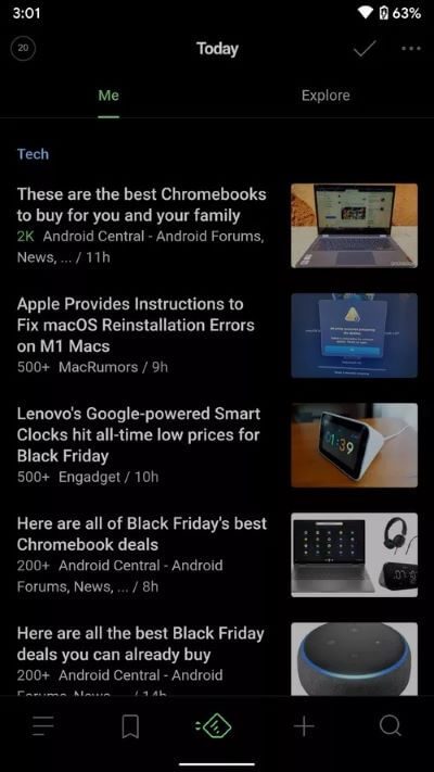feedly-home_40dd5eab97016030a3870d712fd9ef0f أفضل 5 تطبيقات قارئ RSS لنظام Android