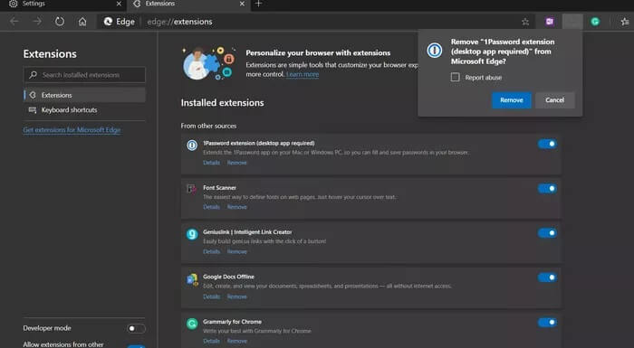 remove-edge-extensions-2_935adec67b324b146ff212ec4c69054f أفضل 7 طرق لإصلاح تعطل Microsoft Edge على Windows 10