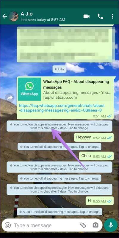 ما هو المقصود بـ الرسائل ذاتية الاختفاء تم إيقاف تشغيلها في WhatsApp - %categories
