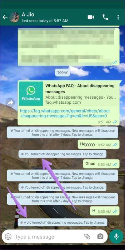 ما هو المقصود بـ الرسائل ذاتية الاختفاء تم إيقاف تشغيلها في WhatsApp - %categories