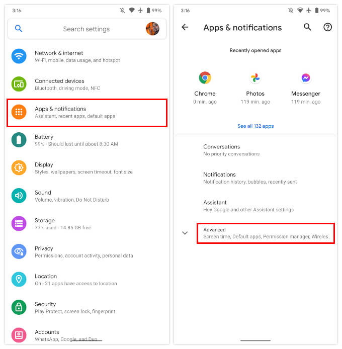 Android-Apps-notifications ابحث عن تطبيقات Android التي يمكنها الوصول إلى الميكروفون والكاميرا والتحكم فيها