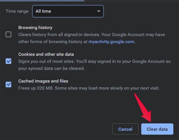 Clear-Google-Chrome-Cookie-Cache-and-Browser-Data كيفية إصلاح إشعارات غير مرغوب فيها لـ Google Chrome على Windows أو Mac