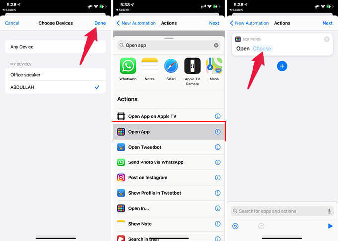 Configure-Bluetooth-Automation-on-iPhone فتح Spotify تلقائيًا عند توصيل iPhone بمكبر صوت Bluetooth أو سماعة رأس